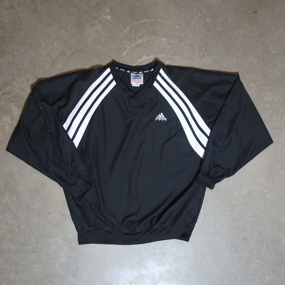 Adidas Golf. Men's Large. Pull Over. Black w/ White.